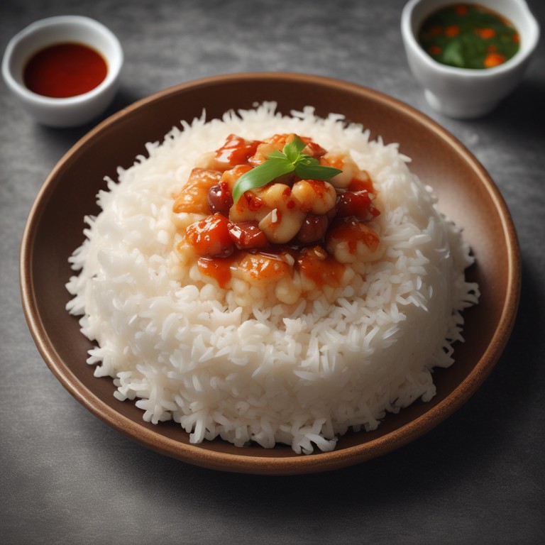 Sticky Rice with Spicy Sauce