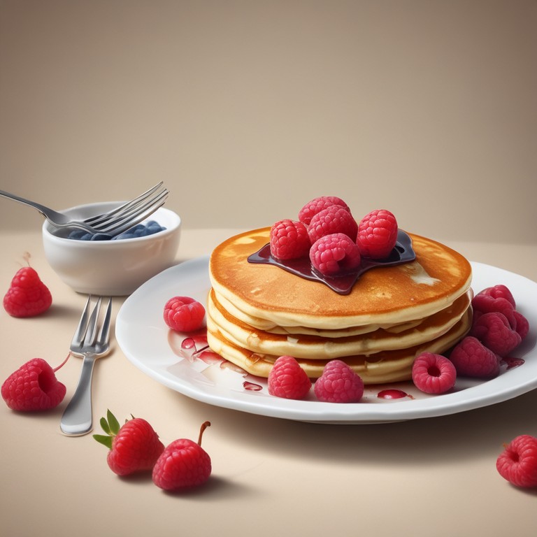 Пушистые оладьи с малиной