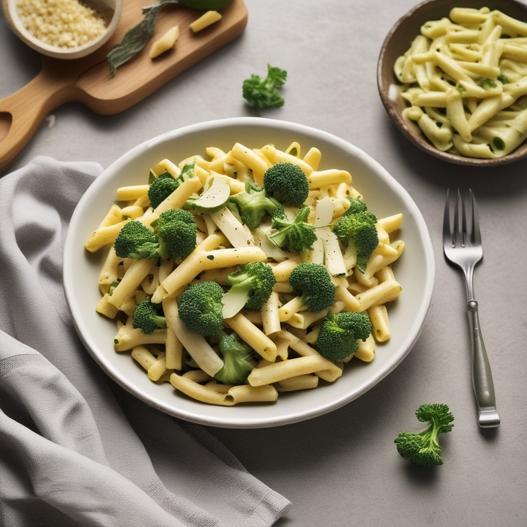 Creamy Zucchini and Broccoli Penne Pasta