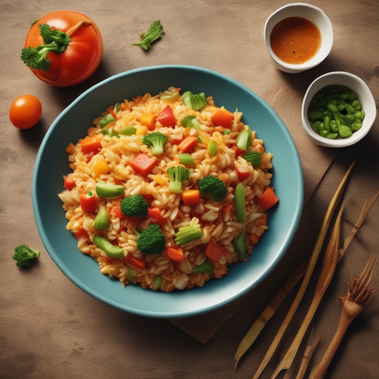 Riz aux Légumes et Sauce Aigre-Douce