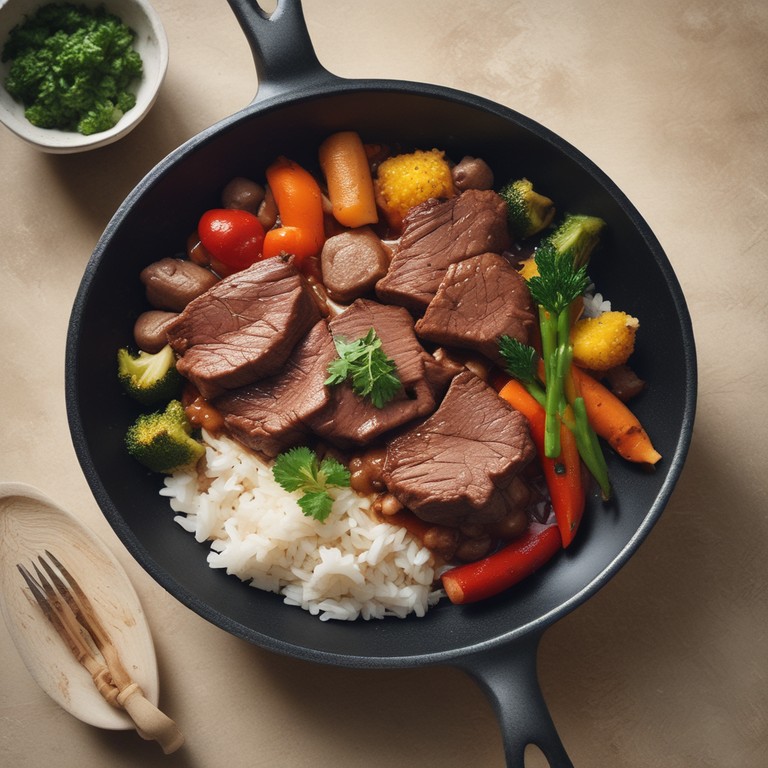 Boeuf Sauté aux Légumes et Riz
