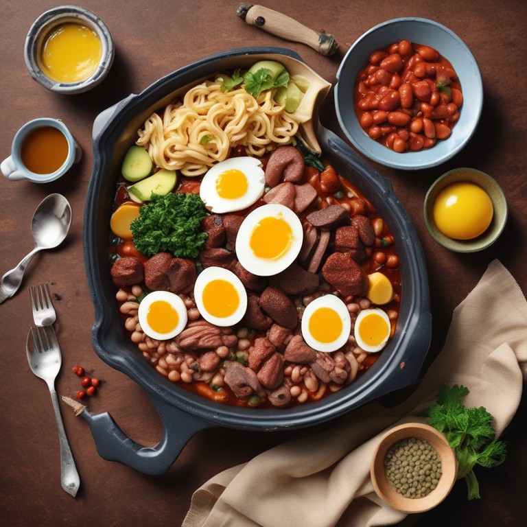 Feijoada Brasileira de Ovo, Calabresa e Macarrão