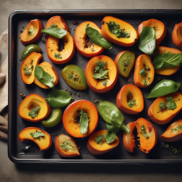 Roasted Sweet Potato with Green Pepper