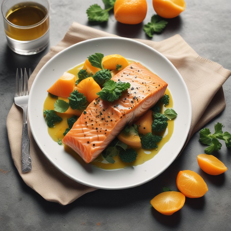 Salmão com Molho de Laranja e Hortelã
