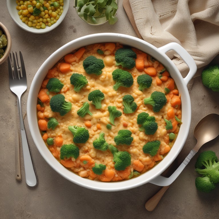 Brokkoli-Karotten-Auflauf mit Bulgur und Käse - Mr. Cook