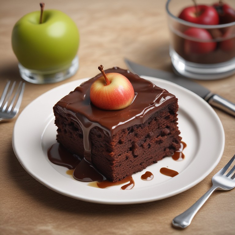Schokoladenpudding-Apfelkuchen