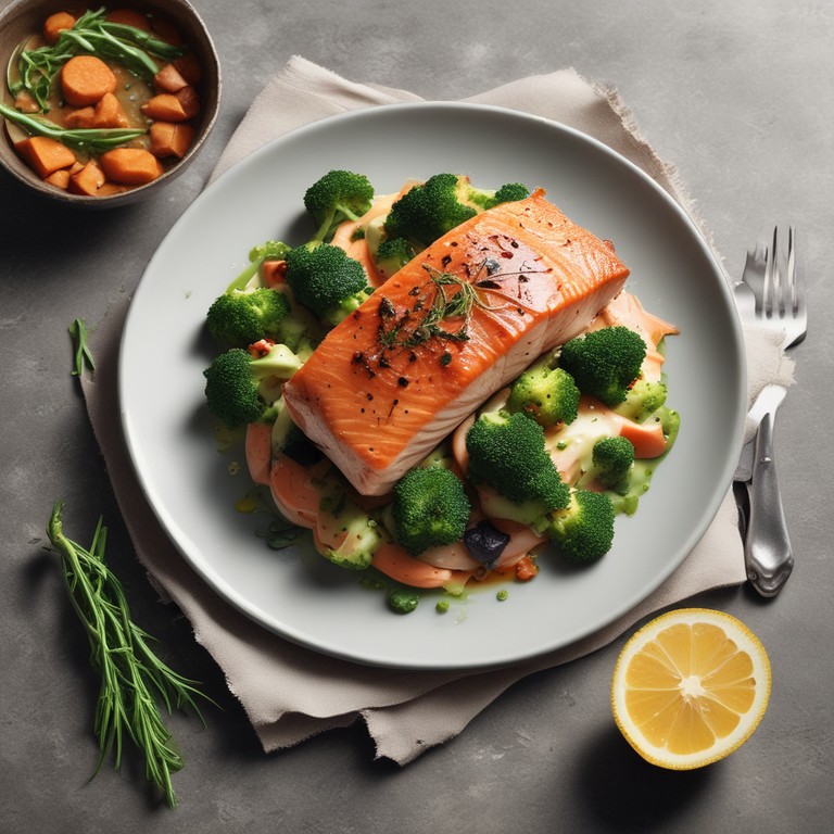 Gebratener Lachs mit Brokkoli