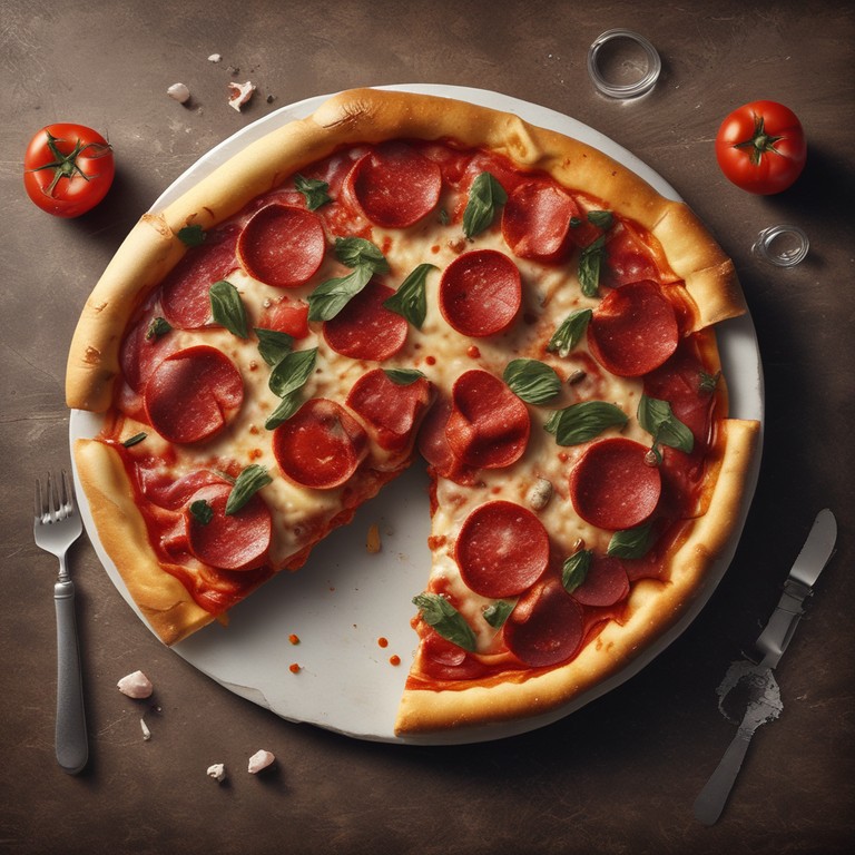 Käse-Salami-Pizza