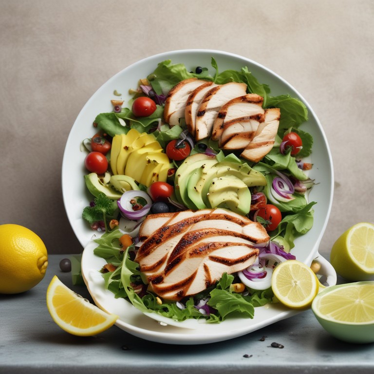 Ensalada Saludable de Pollo y Aguacate