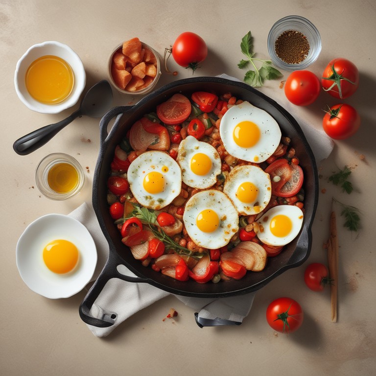 Spicy Tomato and Egg Breakfast Skillet