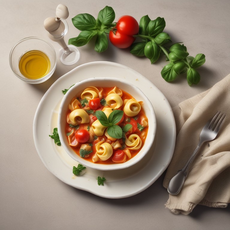 Tortellini mit Schlagsahne-Tomatensoße
