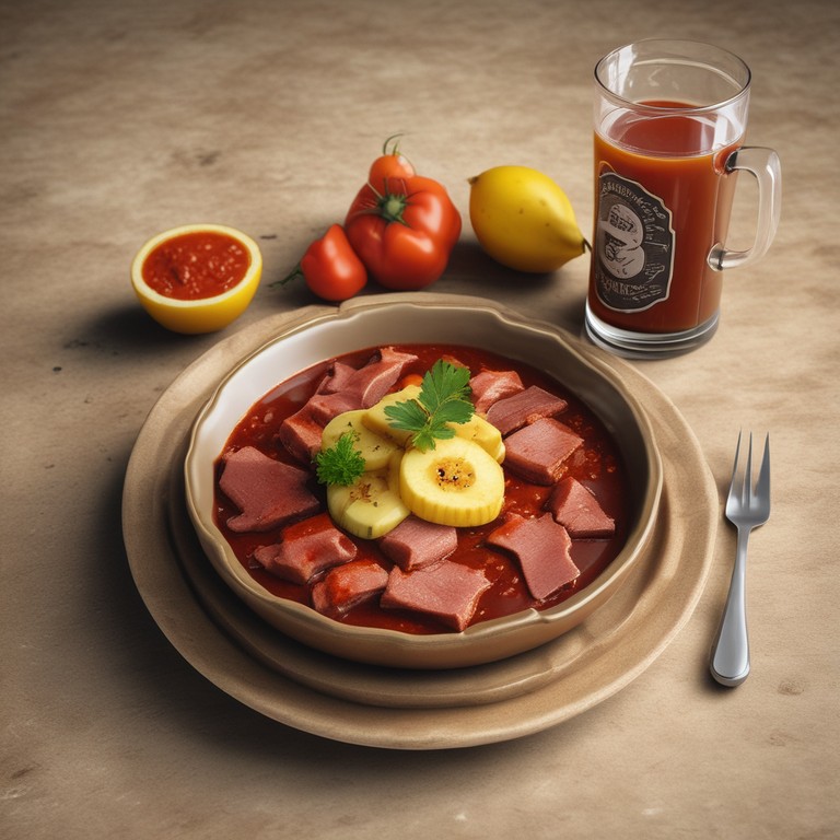 Tapa de arroz al azafrán con cerdo  Ibérico Cocido con Salsa de Mara cuya y Cerveza y Esferificaciones de Plátano Maduro