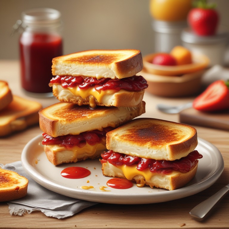 Ultimate Strawberry Jam Grilled Cheese Sandwich
