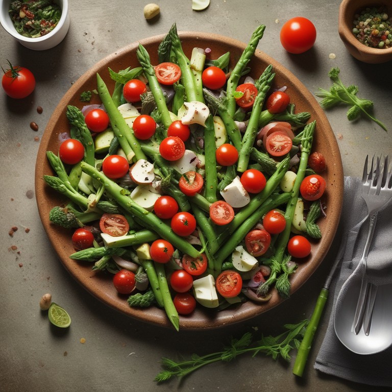 Grüner Spargel Tomate Salat
