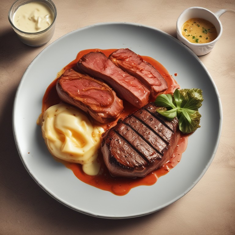 Picanha Grelhada com Molho de Queijo e Cebola