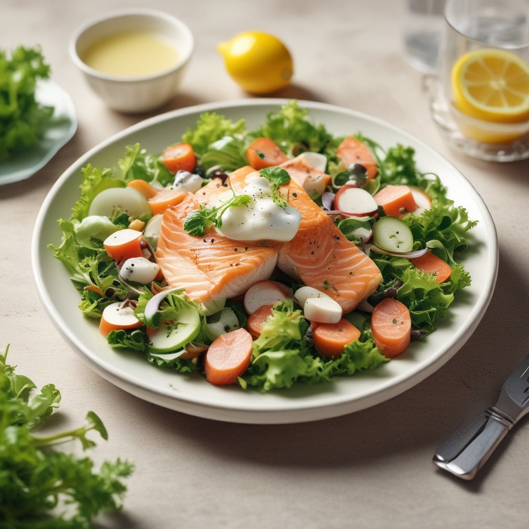 Lemon Salmon Salad with Mozzarella
