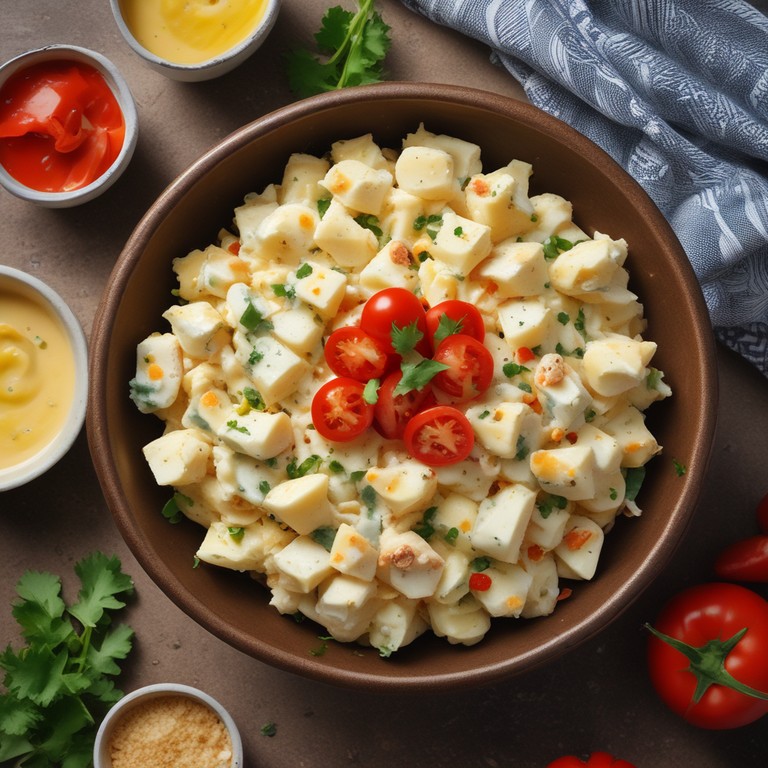 Spicy Cashew Potato Salad with Fresh Tomato Mayonnaise