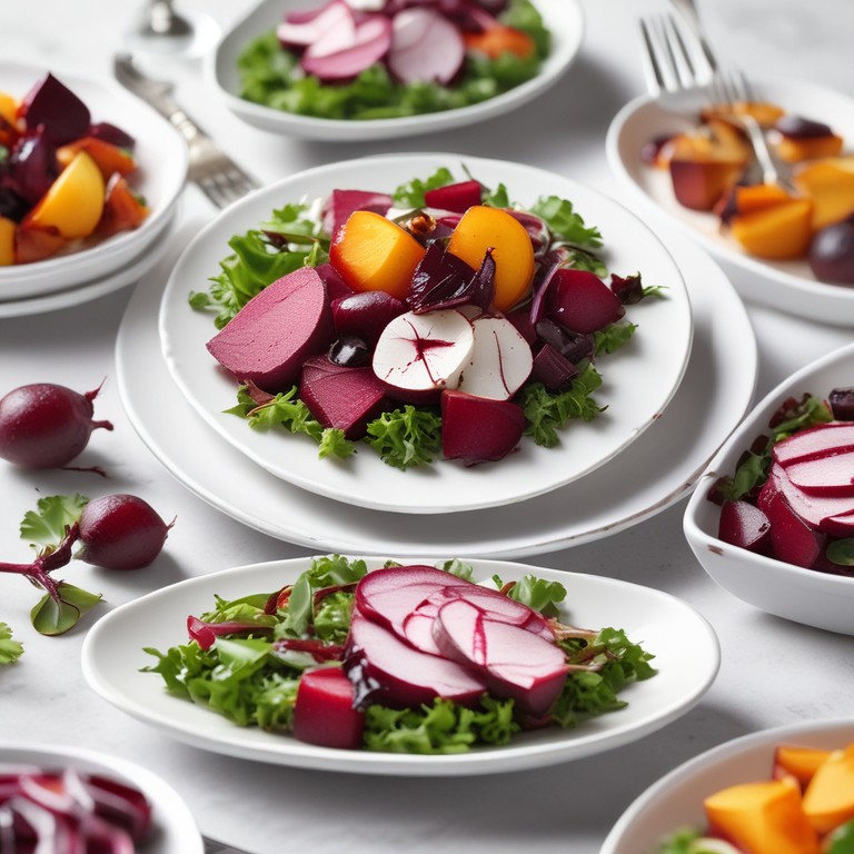 Roasted Beet Salad with Goat Cheese and Balsamic Glaze