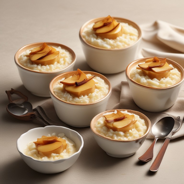 Arroz Doce com Maçã Caramelizada