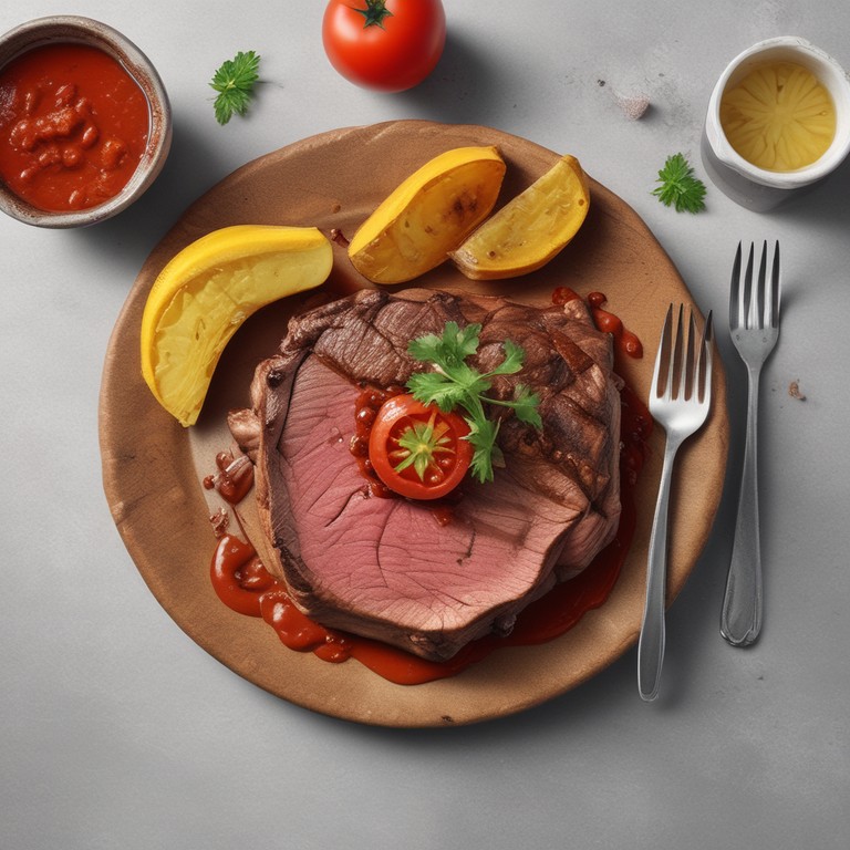Argentinian Beef Steak with Tomato and Onion Sauce