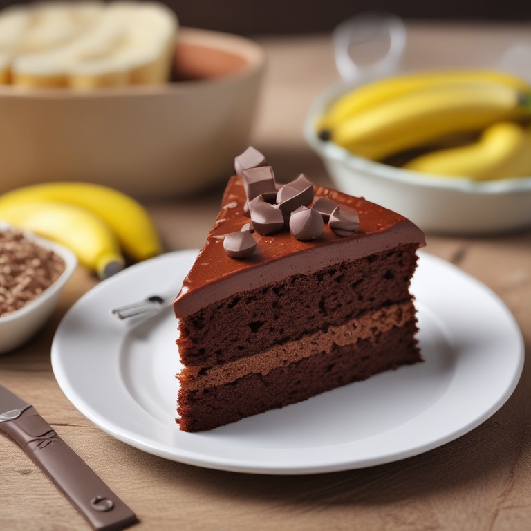 Bolo de Banana e Chocolate sem Açúcar e Ovo