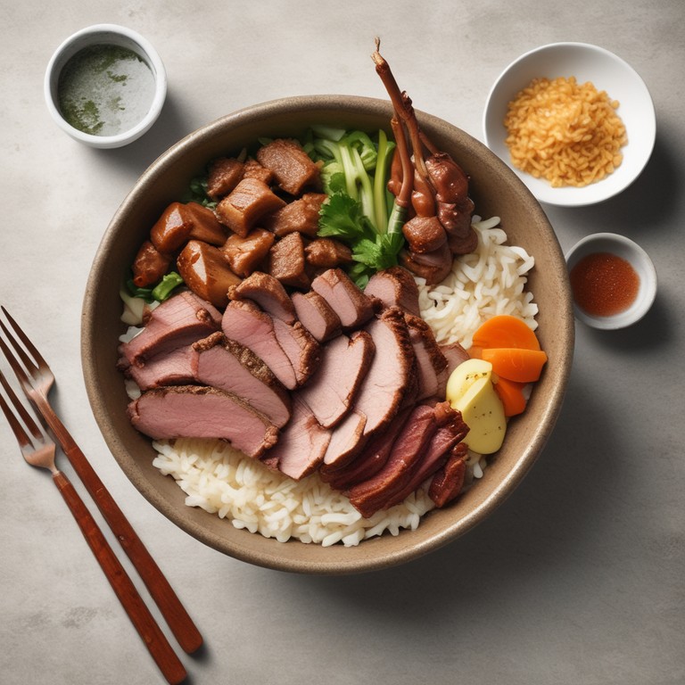 Savory Rice Bowl with Pork and Beef