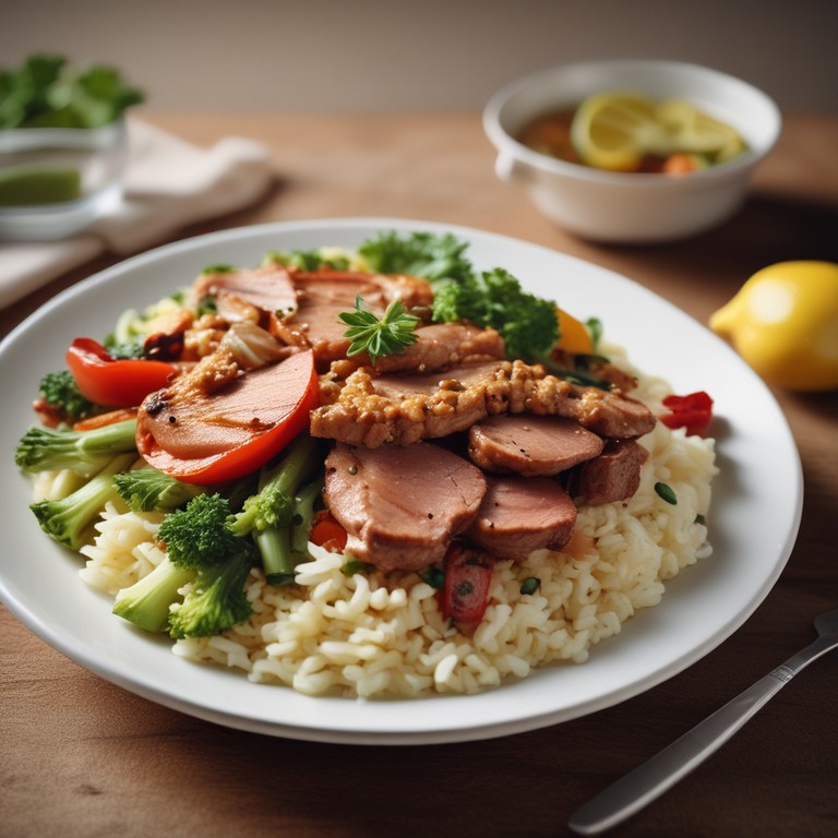 Savory Meat Rice with Seasonal Vegetables