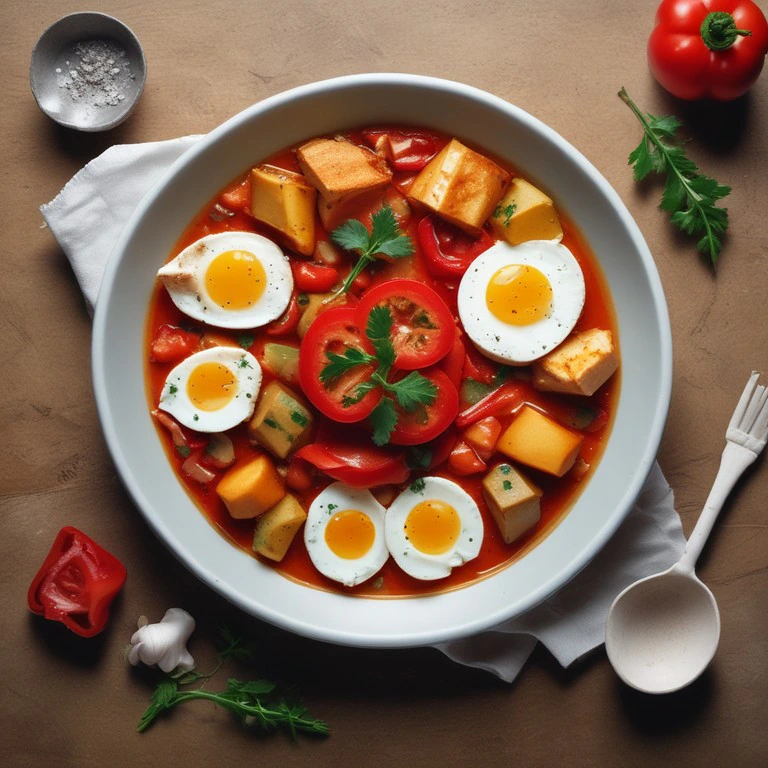 Tofu Sauté à l'Ail avec Sauce Tomate et Poivrons