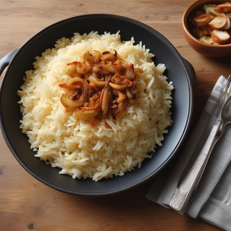 Savory Onion Rice with Pickle