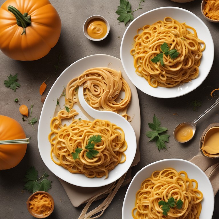 Kürbisnudeln mit würziger Kürbissauce