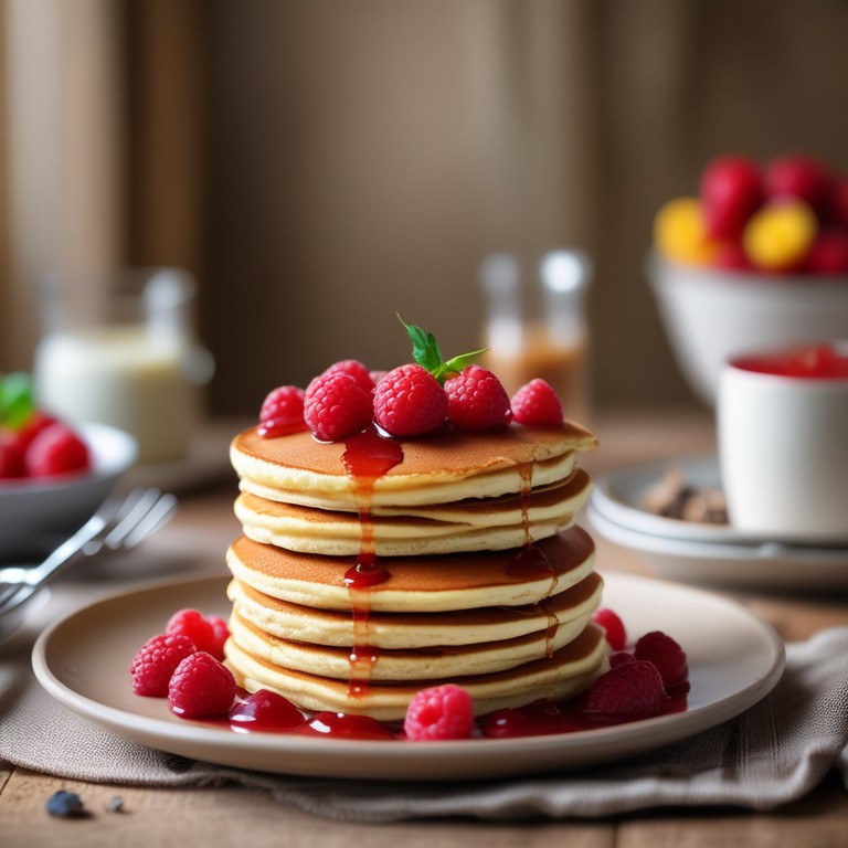 SIA Seed Pancakes with Raspberry Sauce