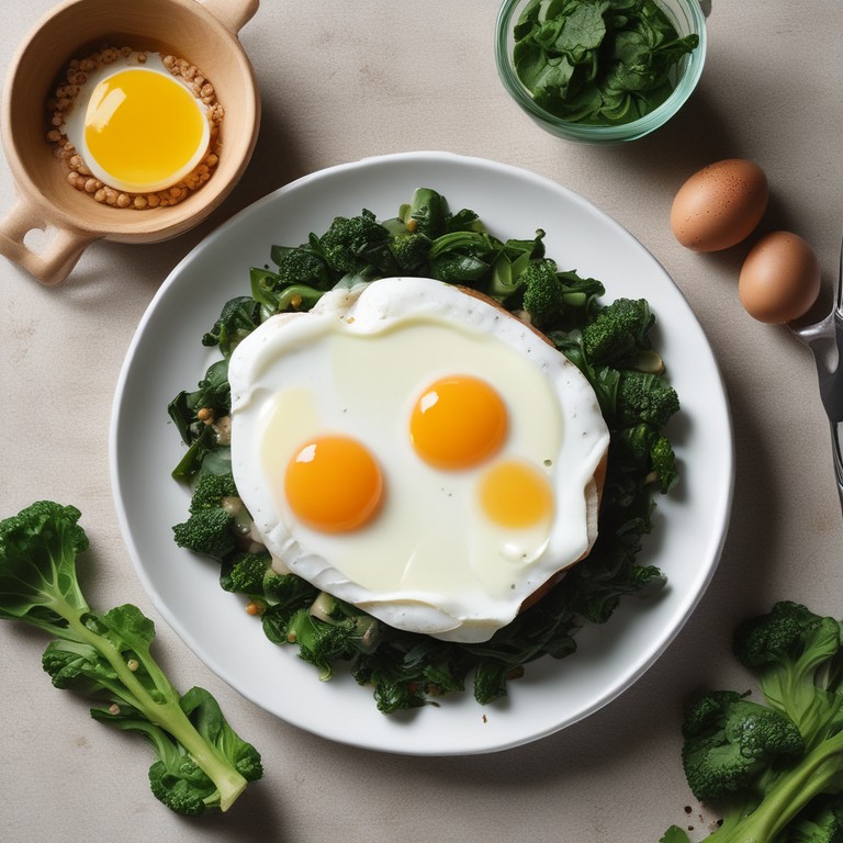 Hearty Eggs with Spinach, Broccoli, and Lentils