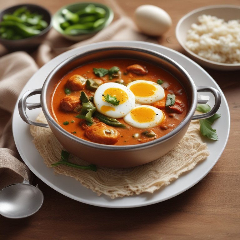 Spicy Egg Curry with Tomato Onion Gravy