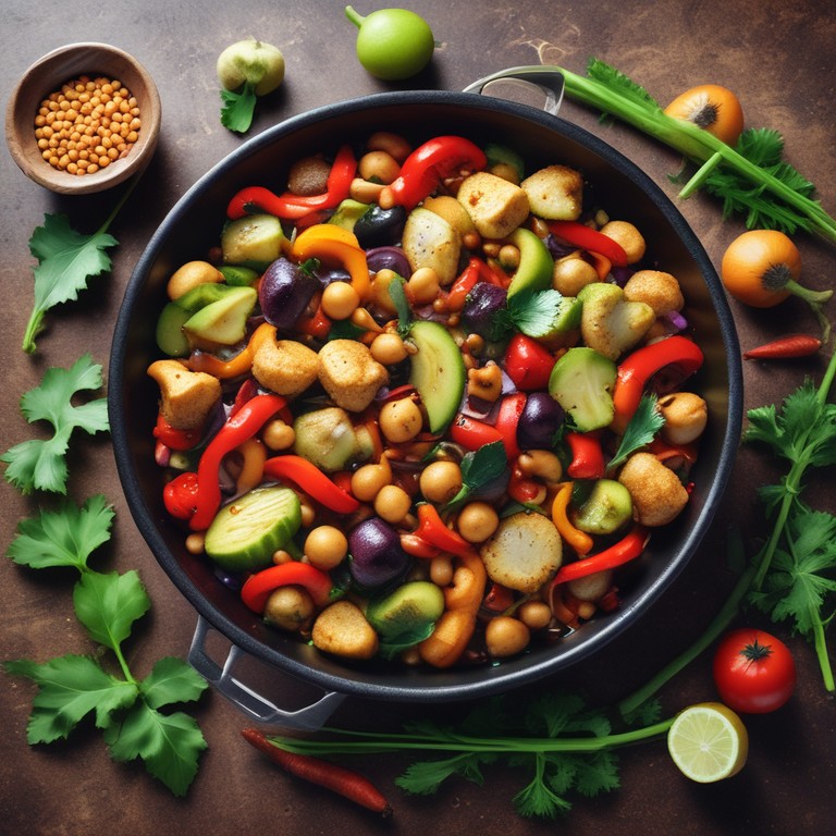 Schnelle vegetarische Gemüsepfanne