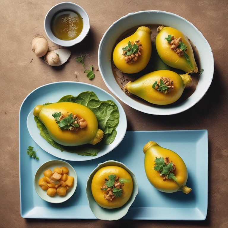 Stuffed Pointed Gourd with Potato and Soya