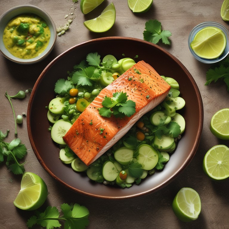 Roasted Salmon with Tomatillo Salsa