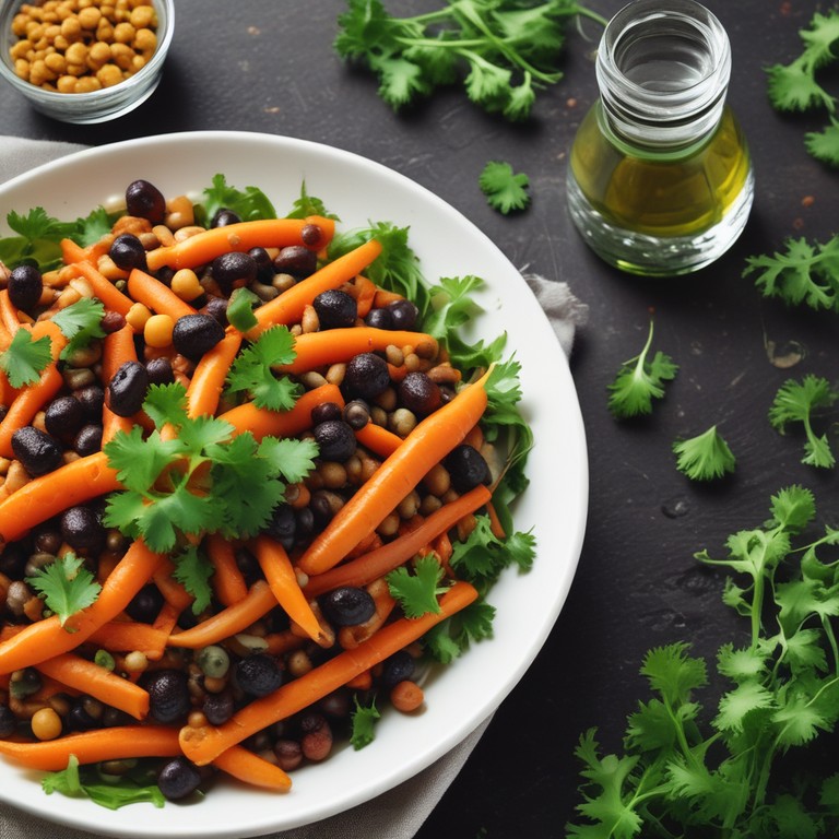 Carrot and Black Channa Salad with Coriander Dressing
