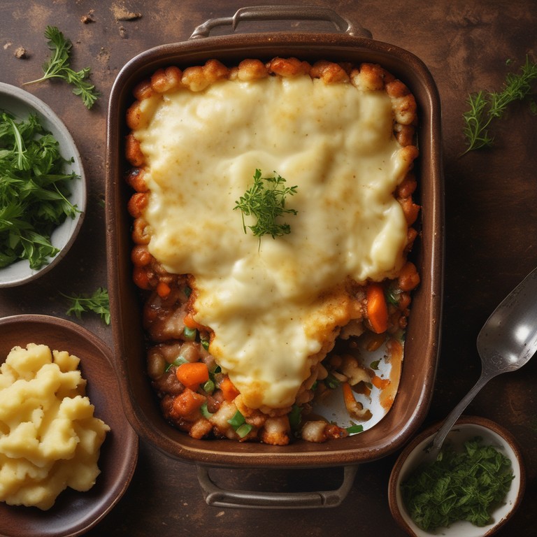 Classic Shepherd's Pie with Savory Meat and Creamy Mashed Potato Topping
