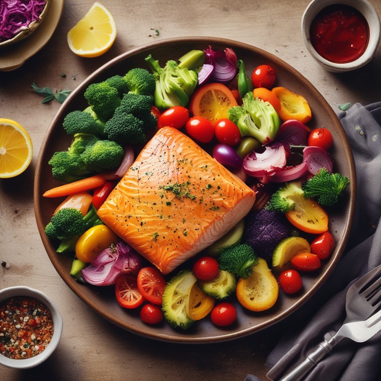 Salmon and Roasted Veggies Delight
