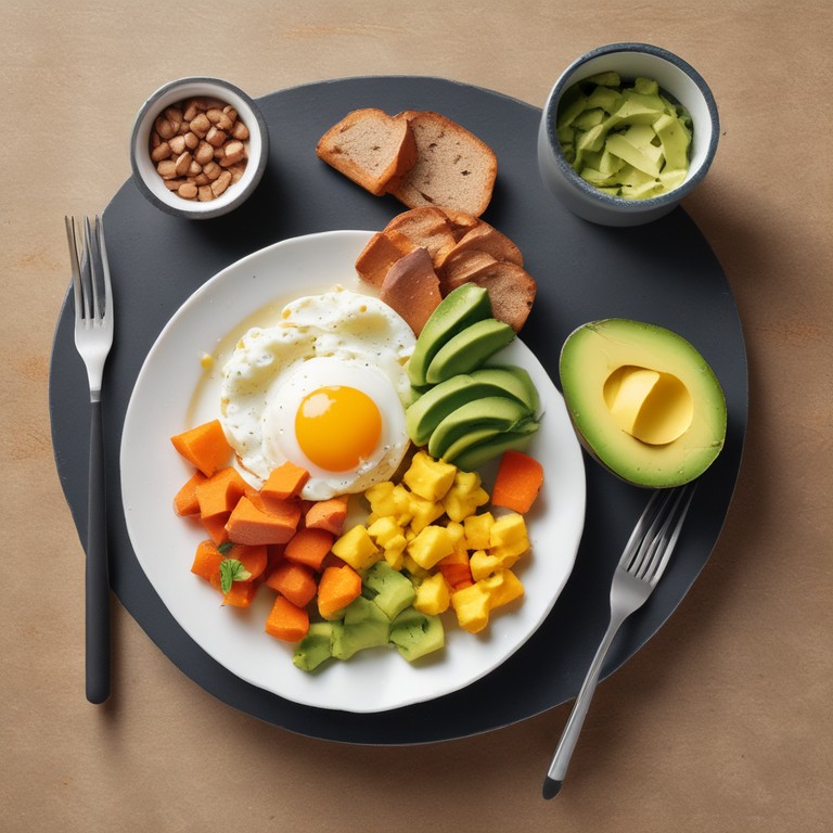 Scrambled Eggs with Avocado and Sweet Potato
