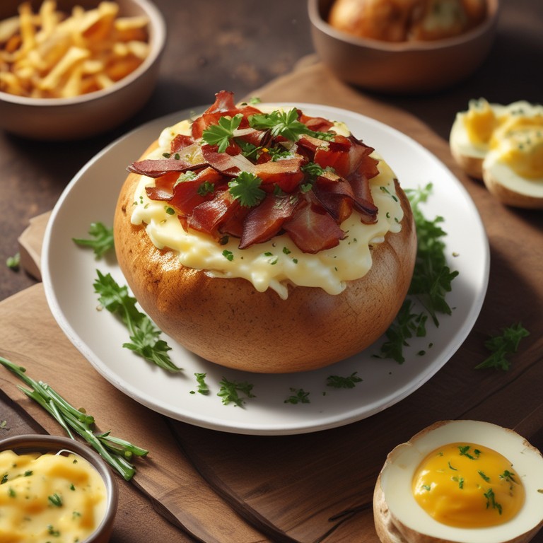 Batata Recheada com Queijo e Bacon