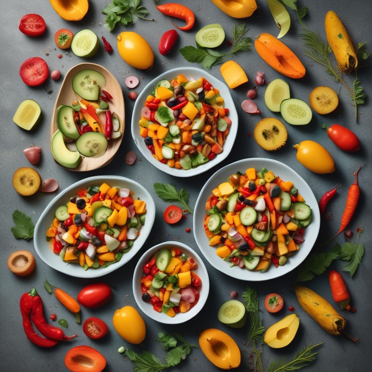 Tropical Plantain Salad with Spicy Mango Dressing