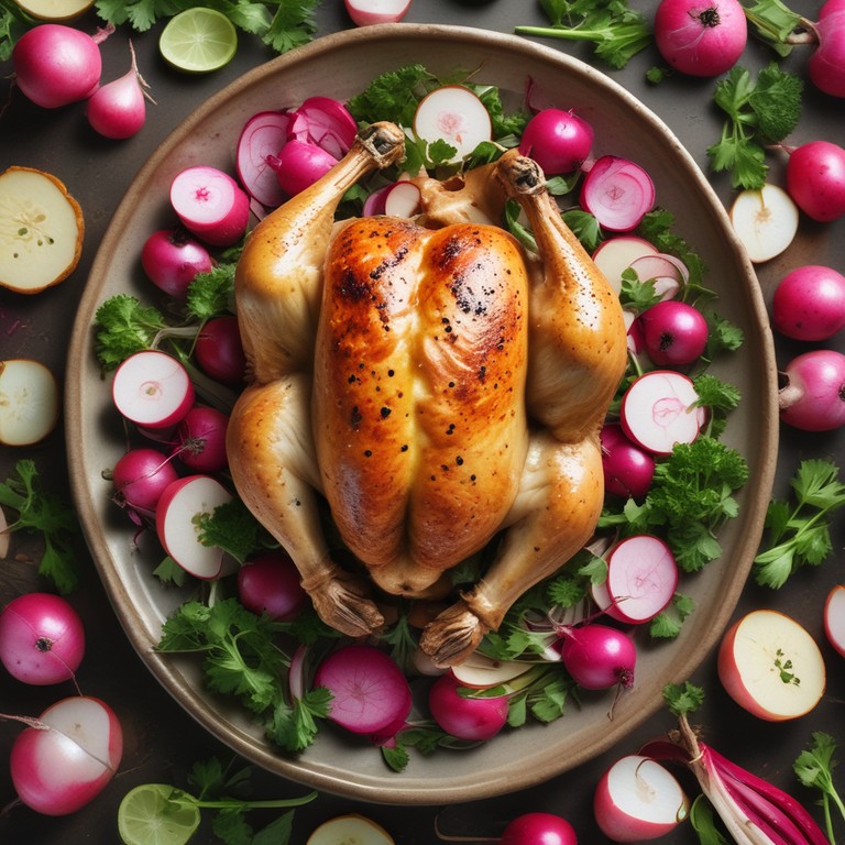 Herb-Roasted Chicken with Radishes