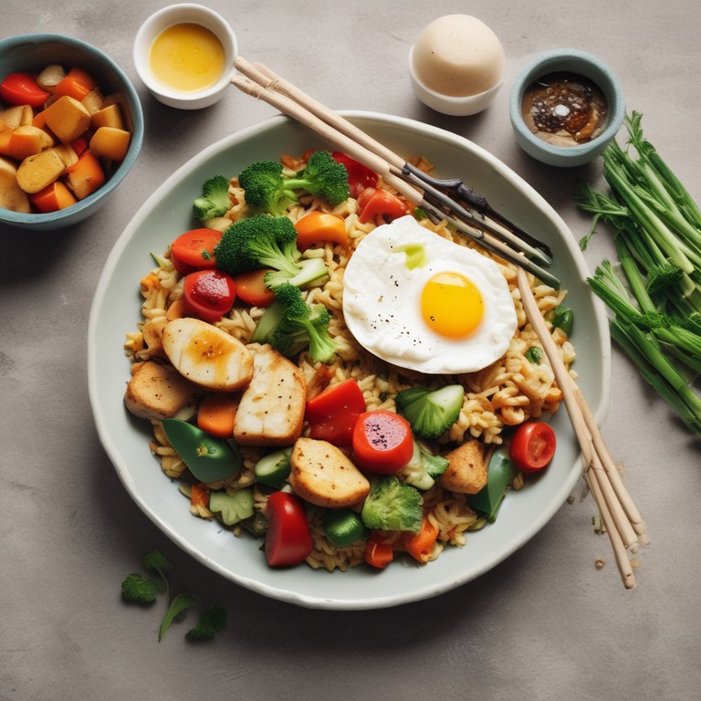 Vegetarische Tofu-Reispfanne