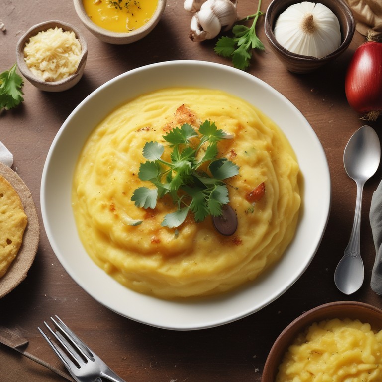 Polenta de Farinha com Cebola e Alho