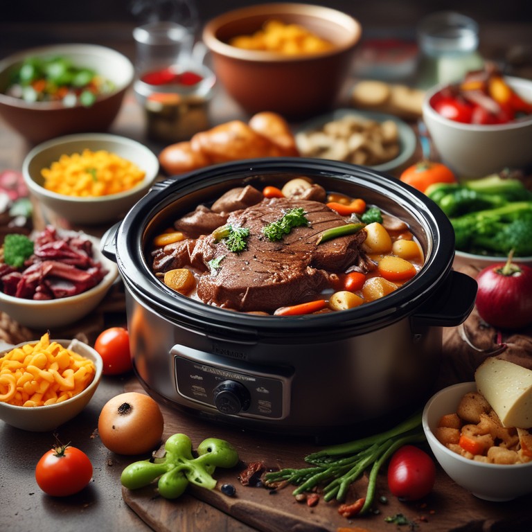 Savory Crockpot Ribeye with Baked Potatoes and Mushrooms