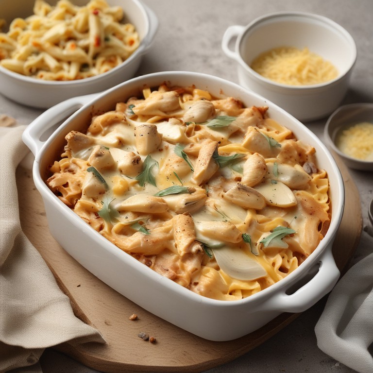 Creamy Chicken and Mushroom Pasta Bake