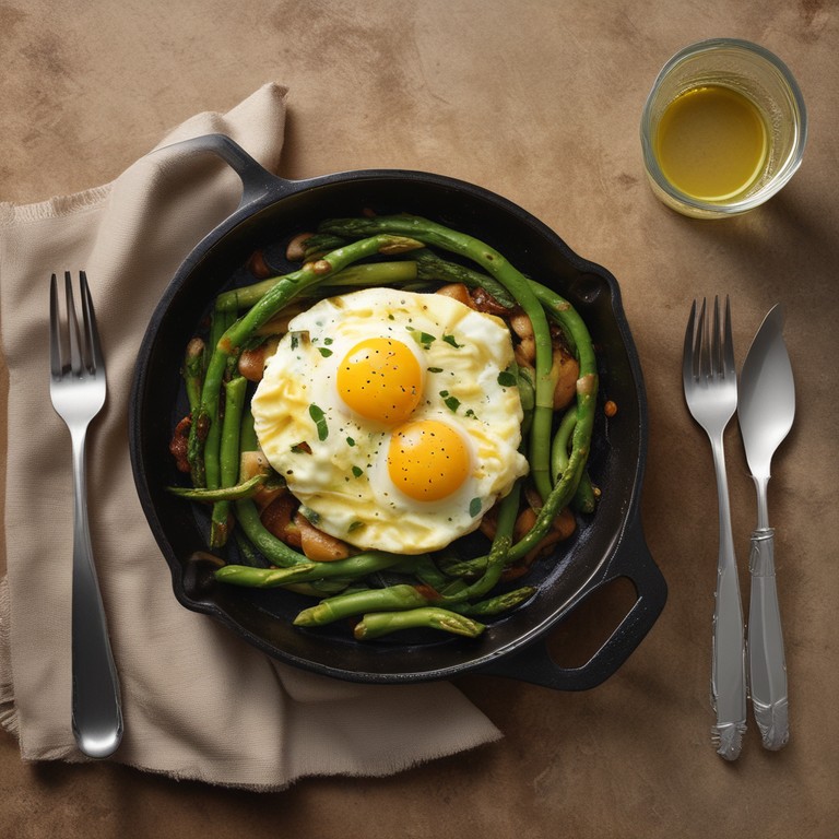 Asparagus and Caramelized Onion Scrambled Eggs