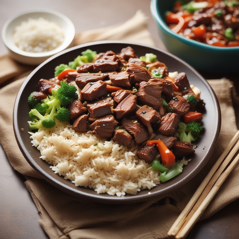 Asian Beef Stir-Fry with Cabbage and Brown Rice