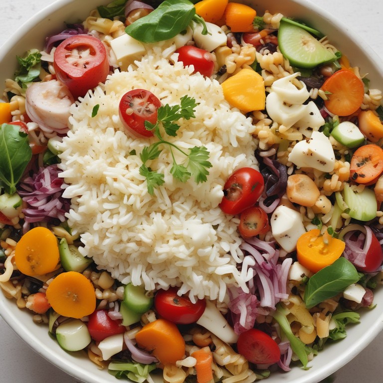 Ensalada de Arroz y Lentejas con Queso Mozzarella